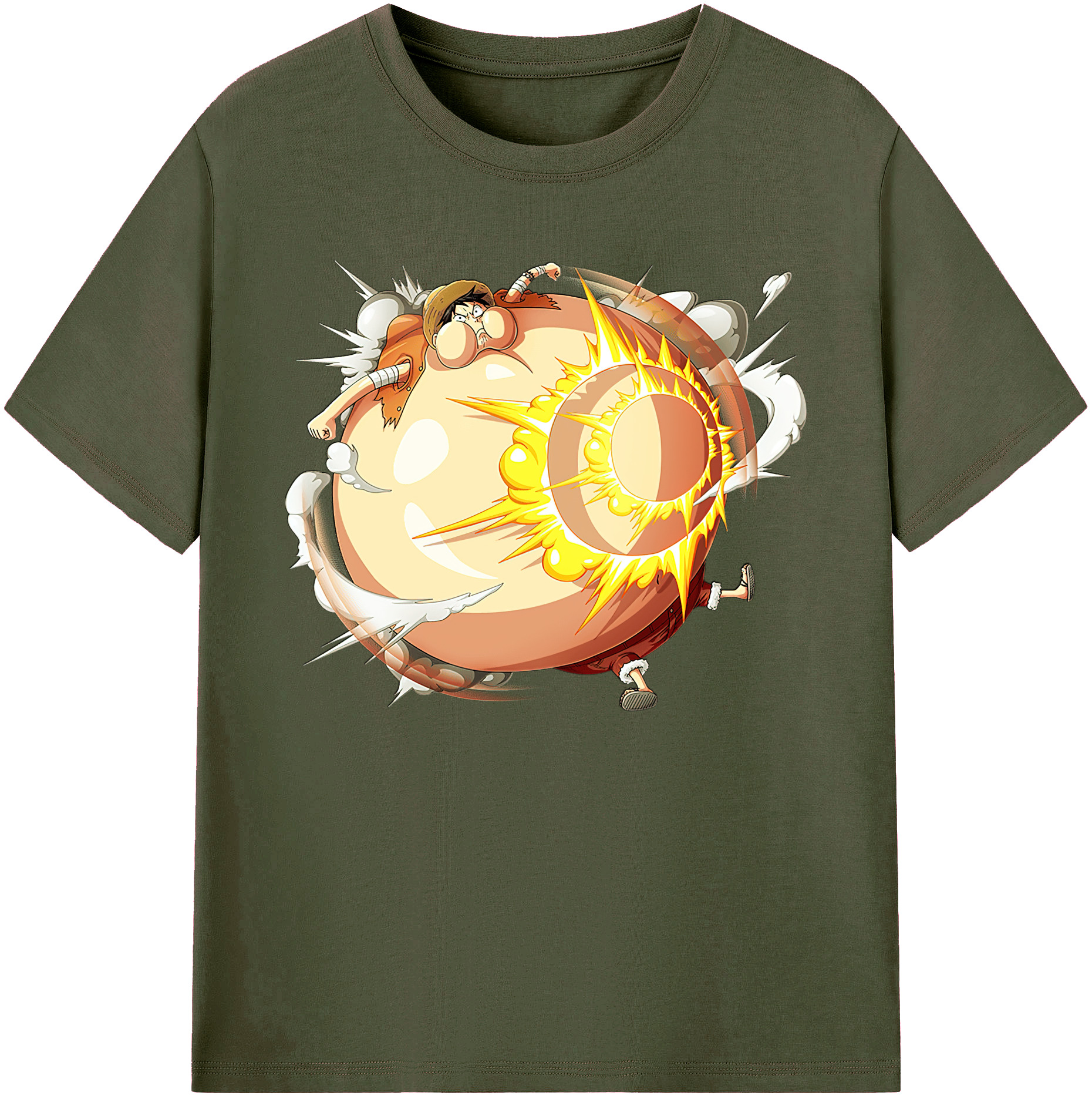 ワンピース モンキー・D・ルフィ ONE PIECE Monkey D. Luffy 綿100％ メンズ半袖Tシャツ｜肌触りやわらか＆通気性